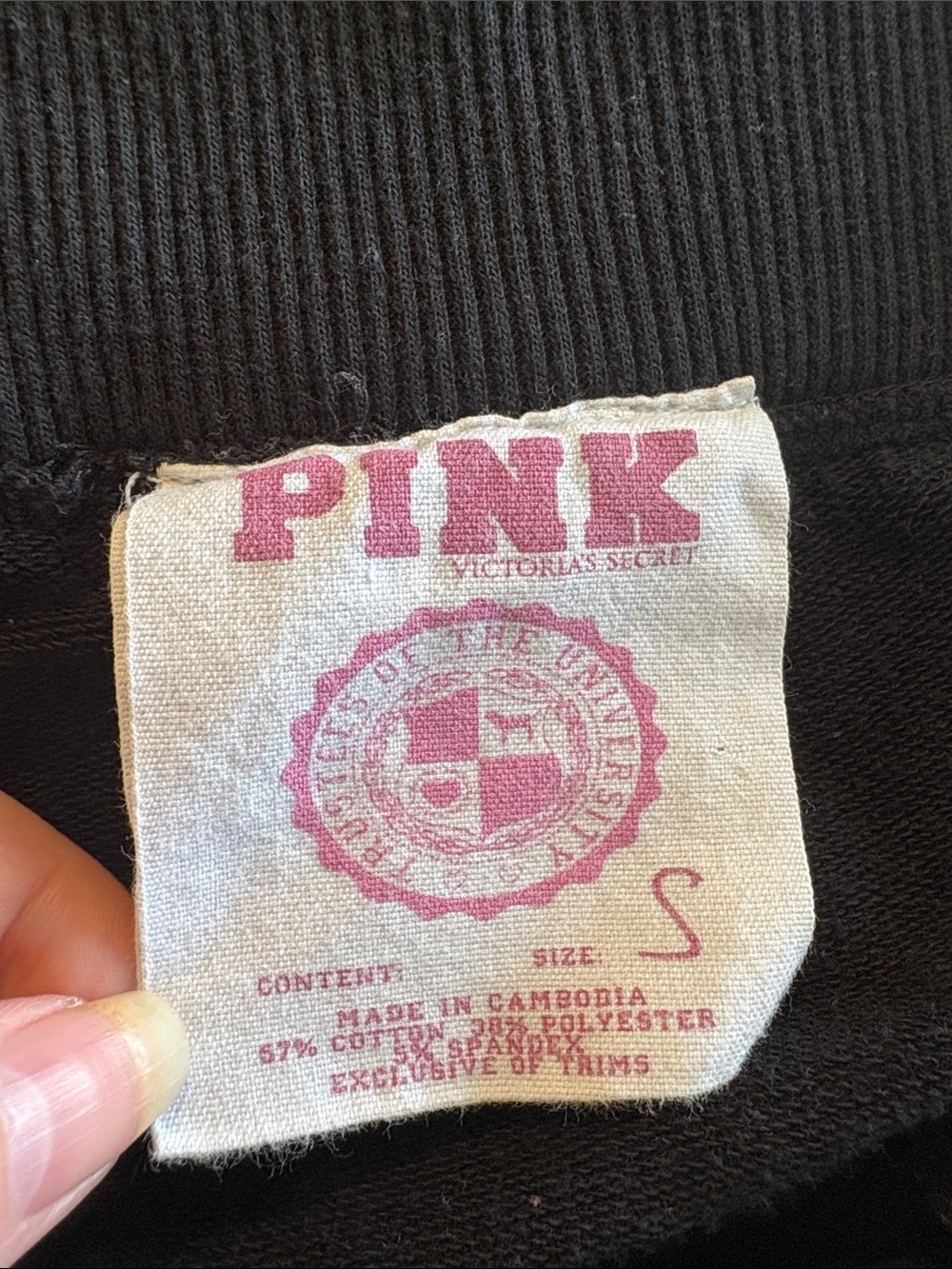 PINK Victoria's Secret Y2K Vintage Black 86 University Micro Mini Skirt Small - Picture 5 of 6